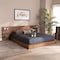 Baxton Studio Elina Modern and Contemporary Walnut Brown Finished Wood King Size Platform Storage Bed with Shelves 183-11055-Zoro - alternate 7